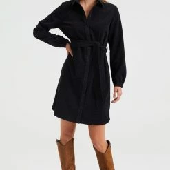 WE Fashion Dames Corduroy Overhemdjurk Met Strikceintuur 8 WE Fashion Dames Corduroy Overhemdjurk Met Strikceintuur -Dameskleding Verkoop 550x824 50