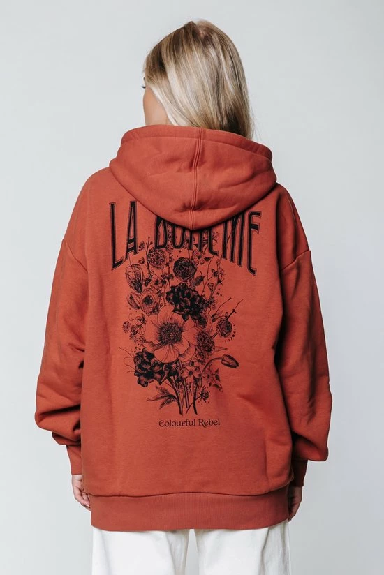 Colourful Rebel Boho Bouquet Hoodie Bruin Dames - Polyester - L 1 Colourful Rebel Boho Bouquet Hoodie Bruin Dames - Polyester - L