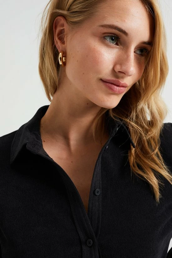 WE Fashion Dames Corduroy Overhemdjurk Met Strikceintuur 5 WE Fashion Dames Corduroy Overhemdjurk Met Strikceintuur - Afbeelding 5