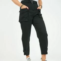 La Pèra Zwarte Broek Akhan Casual Broek Zwart Dames - Maat 42