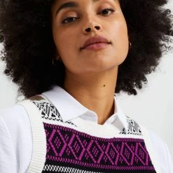 WE Fashion Dames Gebreide Slipover Met Jacquard Dessin 10 WE Fashion Dames Gebreide Slipover Met Jacquard Dessin -Dameskleding Verkoop 550x825 196