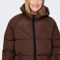 Only Jas Onlamanda Long Puffer Coat Cc Otw 15233425 Chestnut Dames Maat - M -Dameskleding Verkoop 550x825