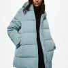 Mango Jas Gewatteerde Jas Met Capuchon 37077623 52 Dames Maat - XXL