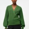 Object Vest Objmalena L/s Wrap Cardigan Noos 23039236 Artichoke Green/melange Dames Maat - S