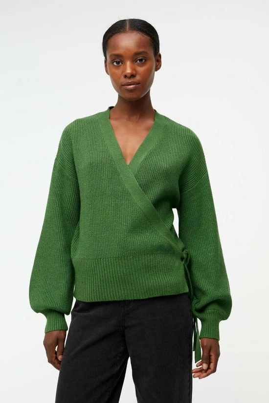 Object Vest Objmalena L/s Wrap Cardigan Noos 23039236 Artichoke Green/melange Dames Maat - S 1 Object Vest Objmalena L/s Wrap Cardigan Noos 23039236 Artichoke Green/melange Dames Maat - S