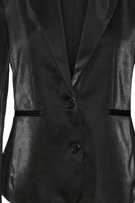 Vero Moda Blazer Vmsialucca Ls Slim Shiny Blazer 10277482 Black Dames Maat - L 2 Vero Moda Blazer Vmsialucca Ls Slim Shiny Blazer 10277482 Black Dames Maat - L - Afbeelding 2
