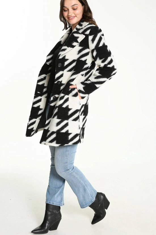 Cassis Wollen Mantel Met Pied-de-poulemotief Wollen Mantel Met Pied-de-poulemotief 4 Cassis Wollen Mantel Met Pied-de-poulemotief Wollen Mantel Met Pied-de-poulemotief - Afbeelding 4