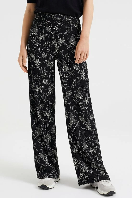 WE Fashion Dames Wide Leg Broek Met Dessin En Structuur 5 WE Fashion Dames Wide Leg Broek Met Dessin En Structuur - Afbeelding 5