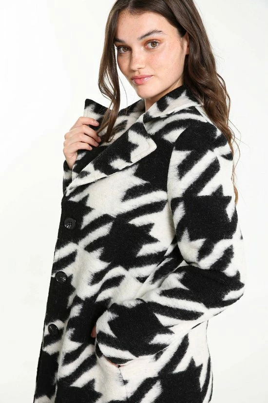 Cassis Wollen Mantel Met Pied-de-poulemotief Wollen Mantel Met Pied-de-poulemotief 6 Cassis Wollen Mantel Met Pied-de-poulemotief Wollen Mantel Met Pied-de-poulemotief - Afbeelding 6