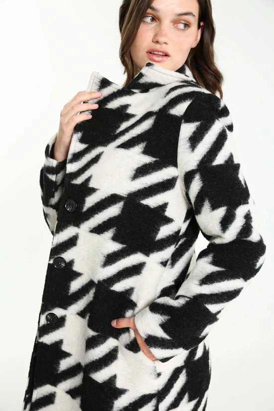 Cassis Wollen Mantel Met Pied-de-poulemotief Wollen Mantel Met Pied-de-poulemotief 8 Cassis Wollen Mantel Met Pied-de-poulemotief Wollen Mantel Met Pied-de-poulemotief - Afbeelding 8