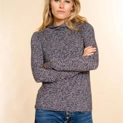 Geisha Blouse Top Abstracte Floral Print 22823 20 000999 Black Lilac Combi Dames Maat - XL