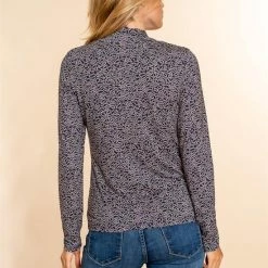 Geisha Blouse Top Abstracte Floral Print 22823 20 000999 Black Lilac Combi Dames Maat - XL -Dameskleding Verkoop 550x825 430