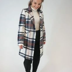 La Pèra Geruite Trenchcoat Akhan Zwart - Beige - Camel - Roestbruin Lange Blazer Dames - Maat 38 -Dameskleding Verkoop 550x825 466