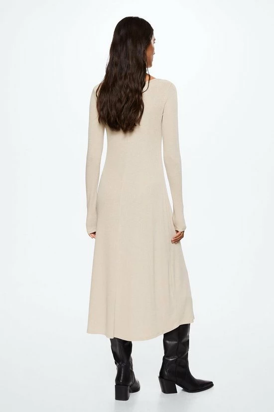 Mango Jurk Geribde Midijurk 37025815 07 Dames Maat - L 5 Mango Jurk Geribde Midijurk 37025815 07 Dames Maat - L - Afbeelding 5