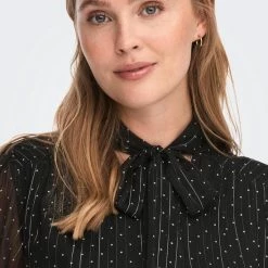Jacqueline De Yong Blouse Jdycody L/s Bow Top Wvn 15275002 Black/tapiocat D Dames Maat - XS -Dameskleding Verkoop 550x825 49
