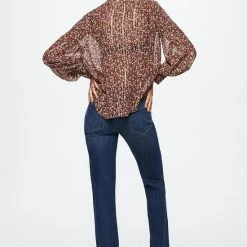 Mango Blouse Blouse Met Strik En Print 37013841 99 Dames Maat - S -Dameskleding Verkoop 550x825 502