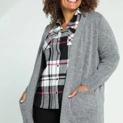 Paprika Lange, Effen Cardigan Met Lurex