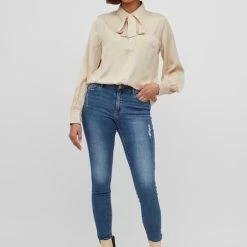 Vila Blouse Vielma L/s Shirt 14079469 Frosted Almond Dames Maat - W42 -Dameskleding Verkoop 550x825 546