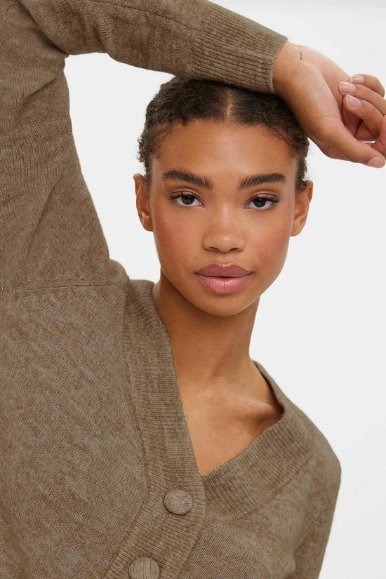 Vero Moda Vest Vmvigga Ls V-neck Cardigan Ga 10271501 Tigers Eye/w Melange Dames Maat - M 4 Vero Moda Vest Vmvigga Ls V-neck Cardigan Ga 10271501 Tigers Eye/w Melange Dames Maat - M - Afbeelding 4