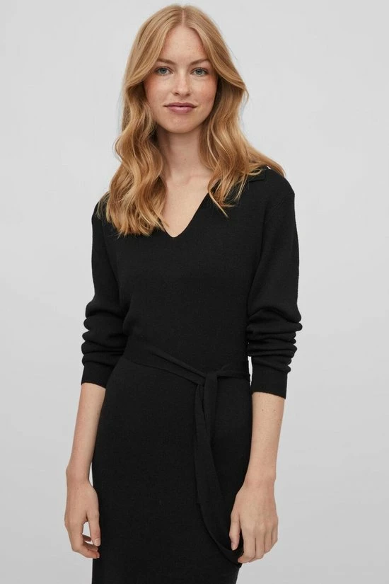 VILA VIMARLA COLLAR L/S KNIT DRESS Dames Jurk - Maat XL 4 VILA VIMARLA COLLAR L/S KNIT DRESS Dames Jurk - Maat XL - Afbeelding 4