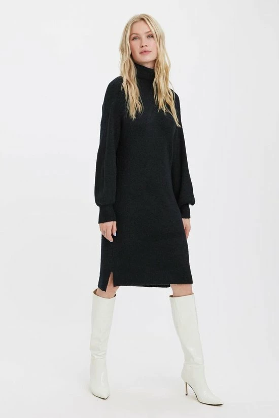 VERO MODA VMFILENE LS ROLLNECK DRESS Dames Jurk - Maat L 3 VERO MODA VMFILENE LS ROLLNECK DRESS Dames Jurk - Maat L - Afbeelding 3