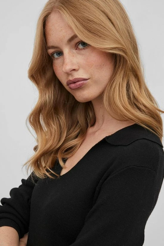 VILA VIMARLA COLLAR L/S KNIT DRESS Dames Jurk - Maat XL 6 VILA VIMARLA COLLAR L/S KNIT DRESS Dames Jurk - Maat XL - Afbeelding 6