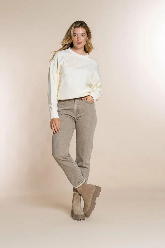 Geisha Trui Patchwork Crewneck Sweater 23509 10 Off-white Dames Maat - XL 5 Geisha Trui Patchwork Crewneck Sweater 23509 10 Off-white Dames Maat - XL - Afbeelding 5