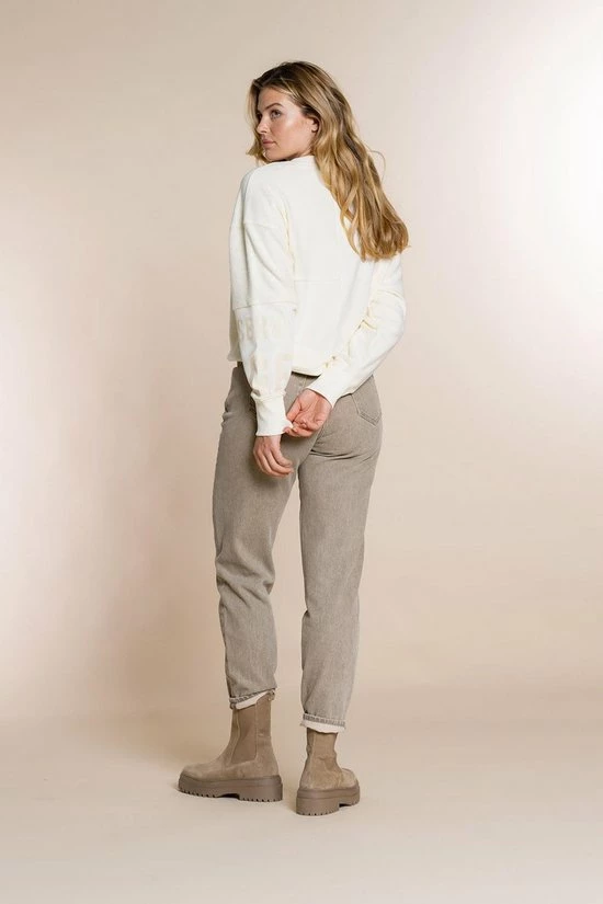 Geisha Trui Patchwork Crewneck Sweater 23509 10 Off-white Dames Maat - XL 6 Geisha Trui Patchwork Crewneck Sweater 23509 10 Off-white Dames Maat - XL - Afbeelding 6