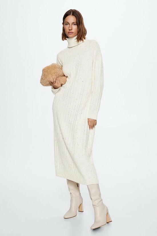 Mango Jurk Geribde Jurk Met Omgeslagen Col 37067731 05 Dames Maat - L 1 Mango Jurk Geribde Jurk Met Omgeslagen Col 37067731 05 Dames Maat - L