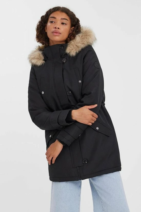 Vero Moda Jas Vmstorm 3/4 Parka 10272908 Black Dames Maat - XS 1 Vero Moda Jas Vmstorm 3/4 Parka 10272908 Black Dames Maat - XS