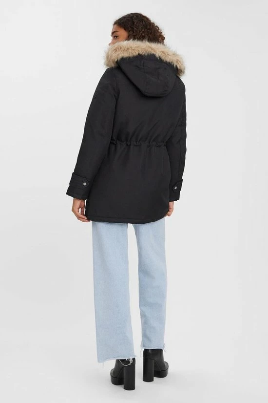 Vero Moda Jas Vmstorm 3/4 Parka 10272908 Black Dames Maat - XS 3 Vero Moda Jas Vmstorm 3/4 Parka 10272908 Black Dames Maat - XS - Afbeelding 3