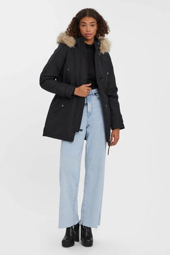 Vero Moda Jas Vmstorm 3/4 Parka 10272908 Black Dames Maat - XS 4 Vero Moda Jas Vmstorm 3/4 Parka 10272908 Black Dames Maat - XS - Afbeelding 4