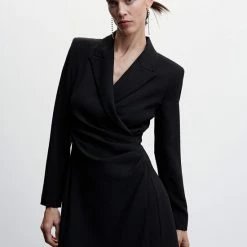 Mango Jurk Wikkeljurk Met Revers 37079096 99 Dames Maat - M