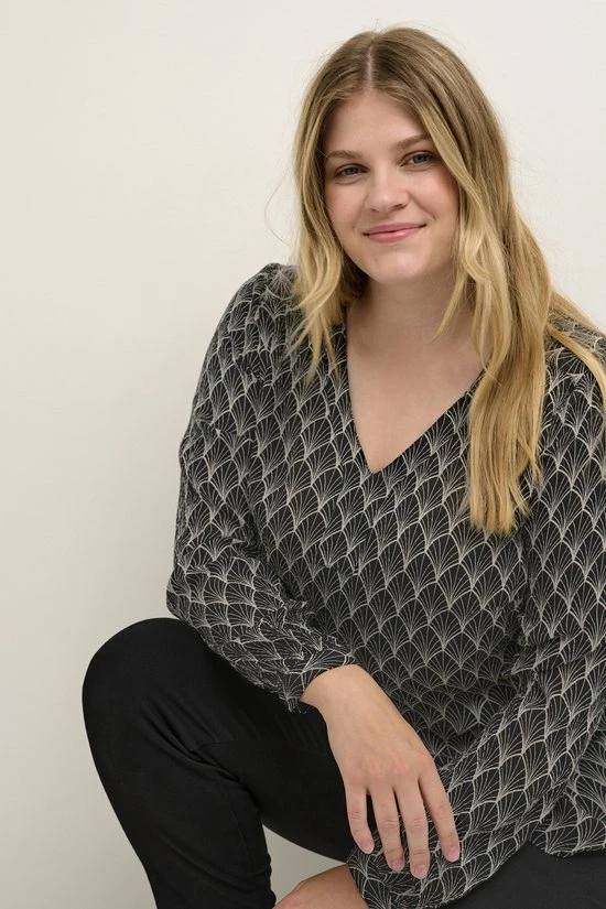 Kaffe Curve KColive Ami Blouse Dames Blouse - Maat 48 4 Kaffe Curve KColive Ami Blouse Dames Blouse - Maat 48 - Afbeelding 4