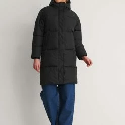 NA-KD Lange Gewatteerde Jas Dames - Maat EU 36