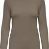 Only Trui Onlvenice Lifel/s Roll Pullover Knt 15183772 Walnut Dames Maat - S